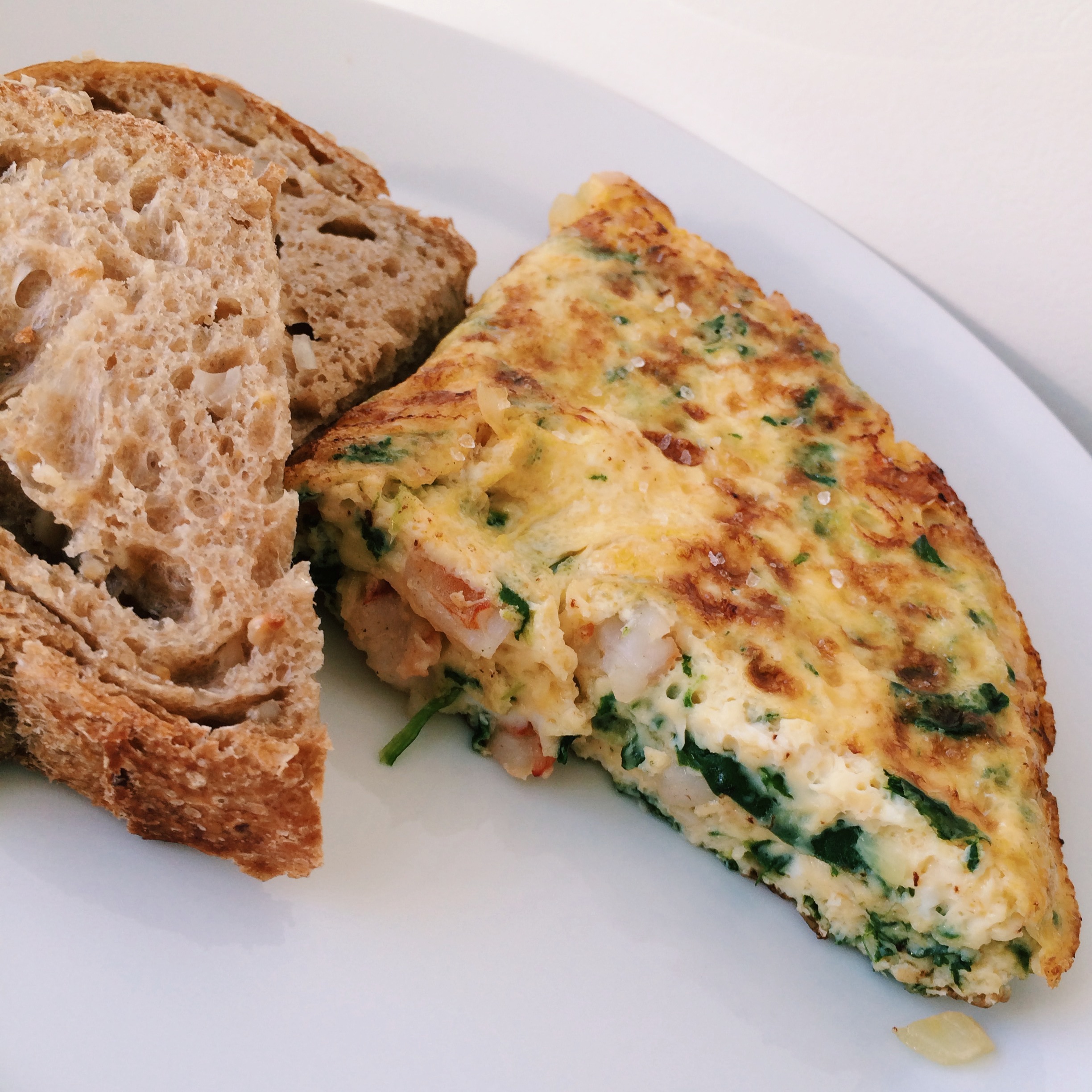 Omelet met garnalen van papa