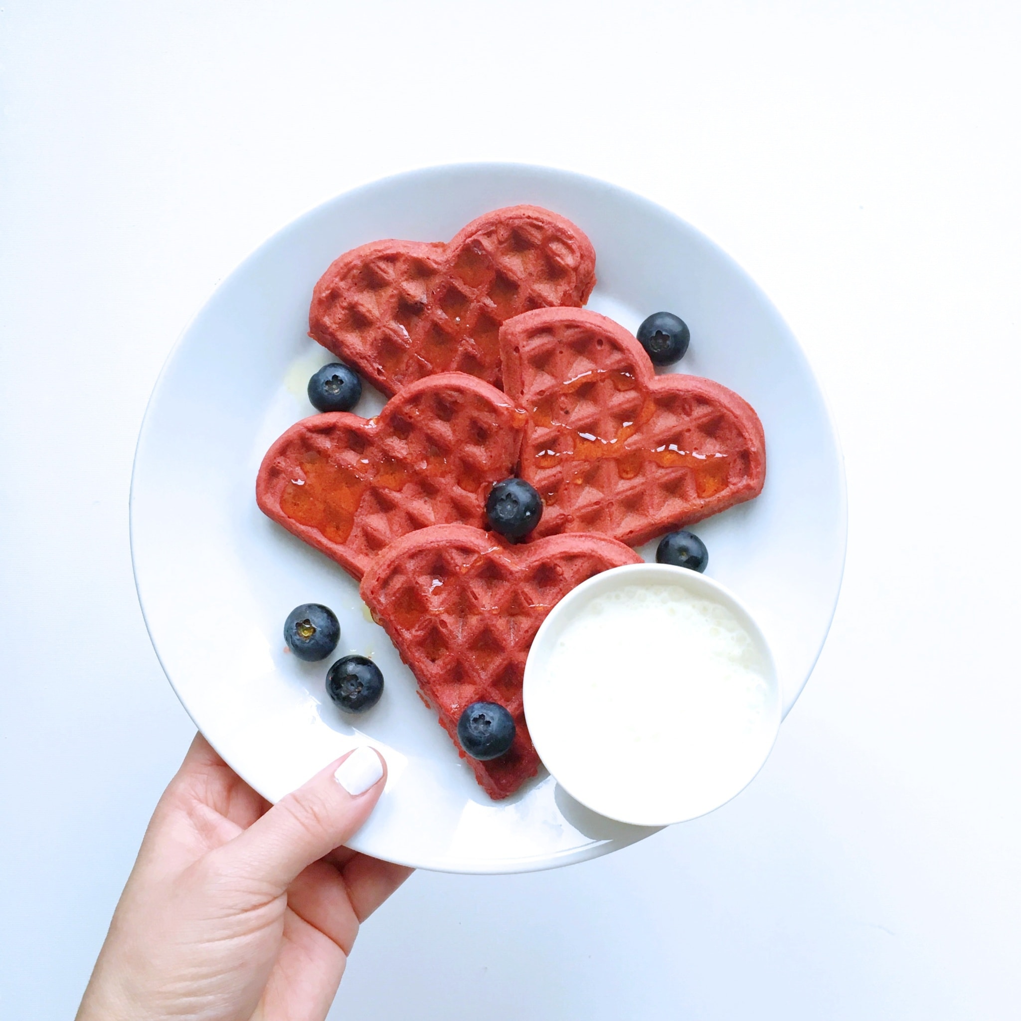 Red Velvet wafels voor Valentijn