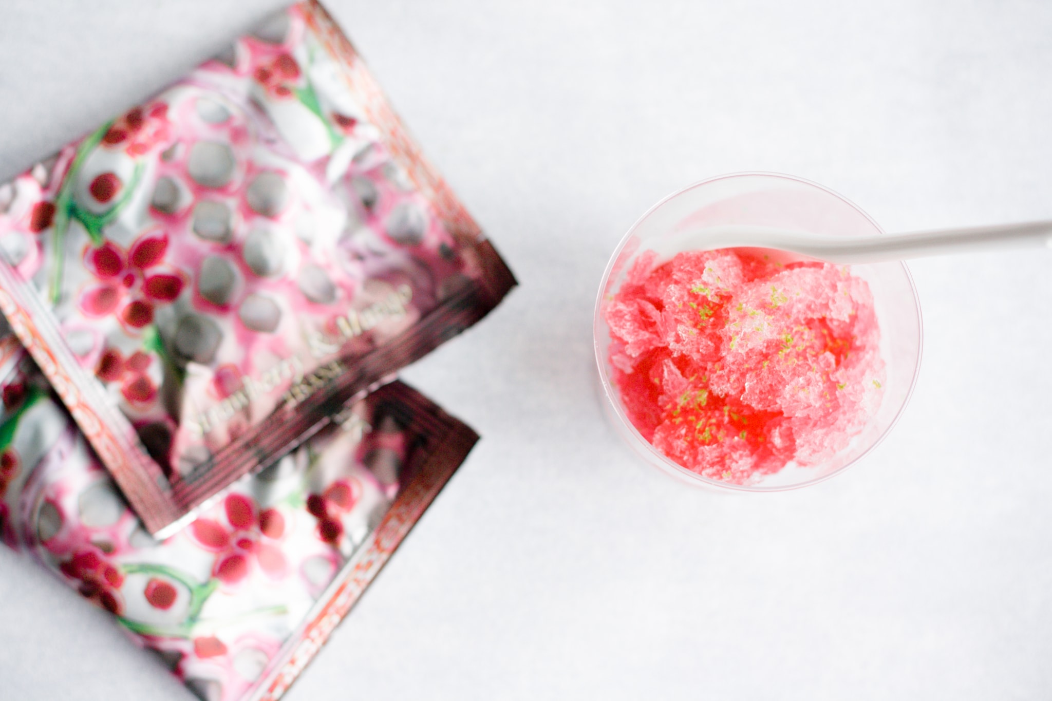 Recept Granita van Thee met aardbeien en mango