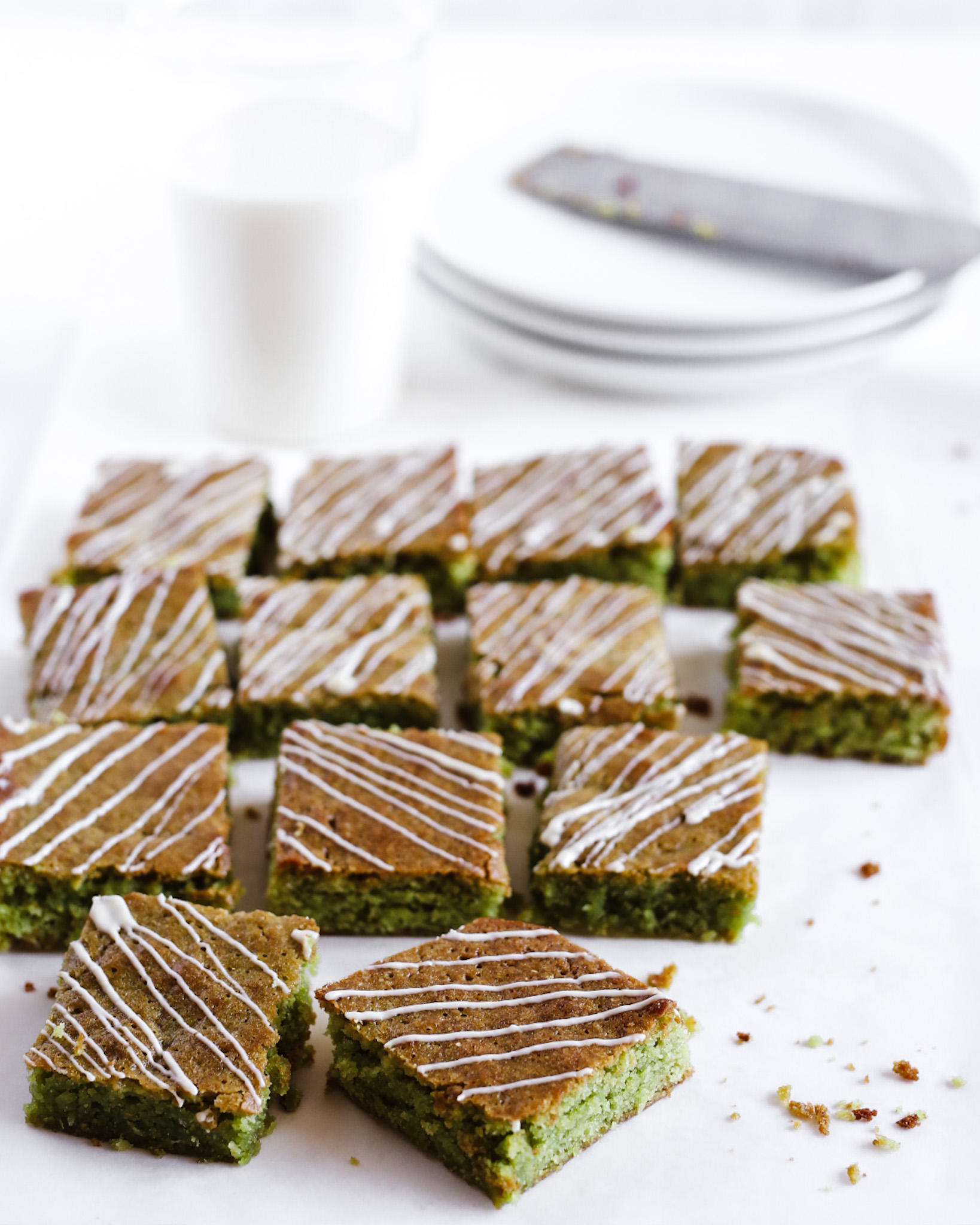 Pandan kokos brownies