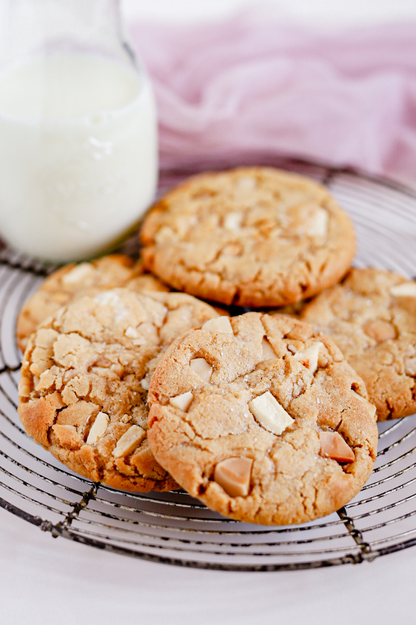 Witte chocolade macadamia koekjes