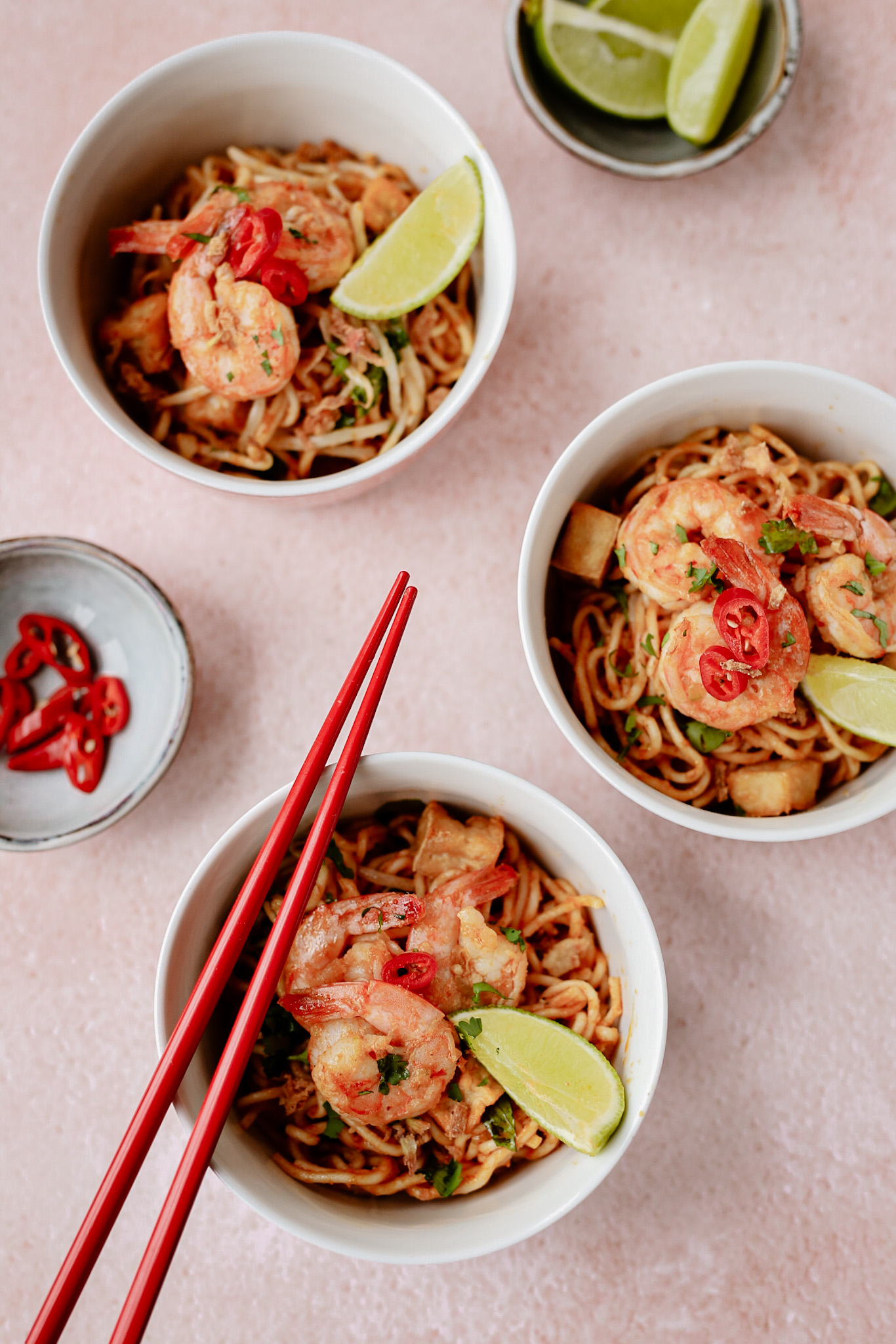 Gewokte noedels met garnalen – Dry laksa