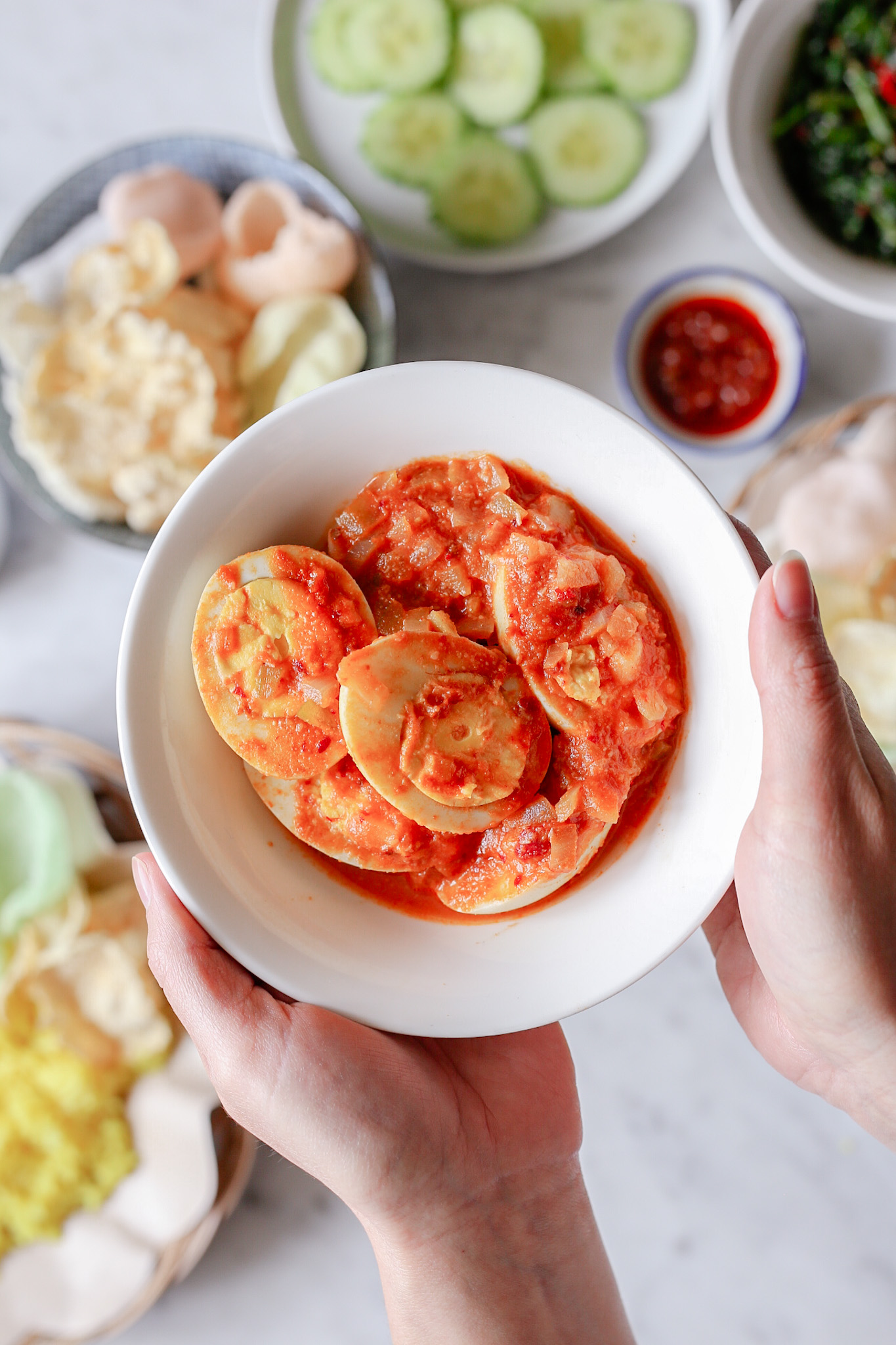 Sambal goreng telor – Pittige eieren op zn Indisch