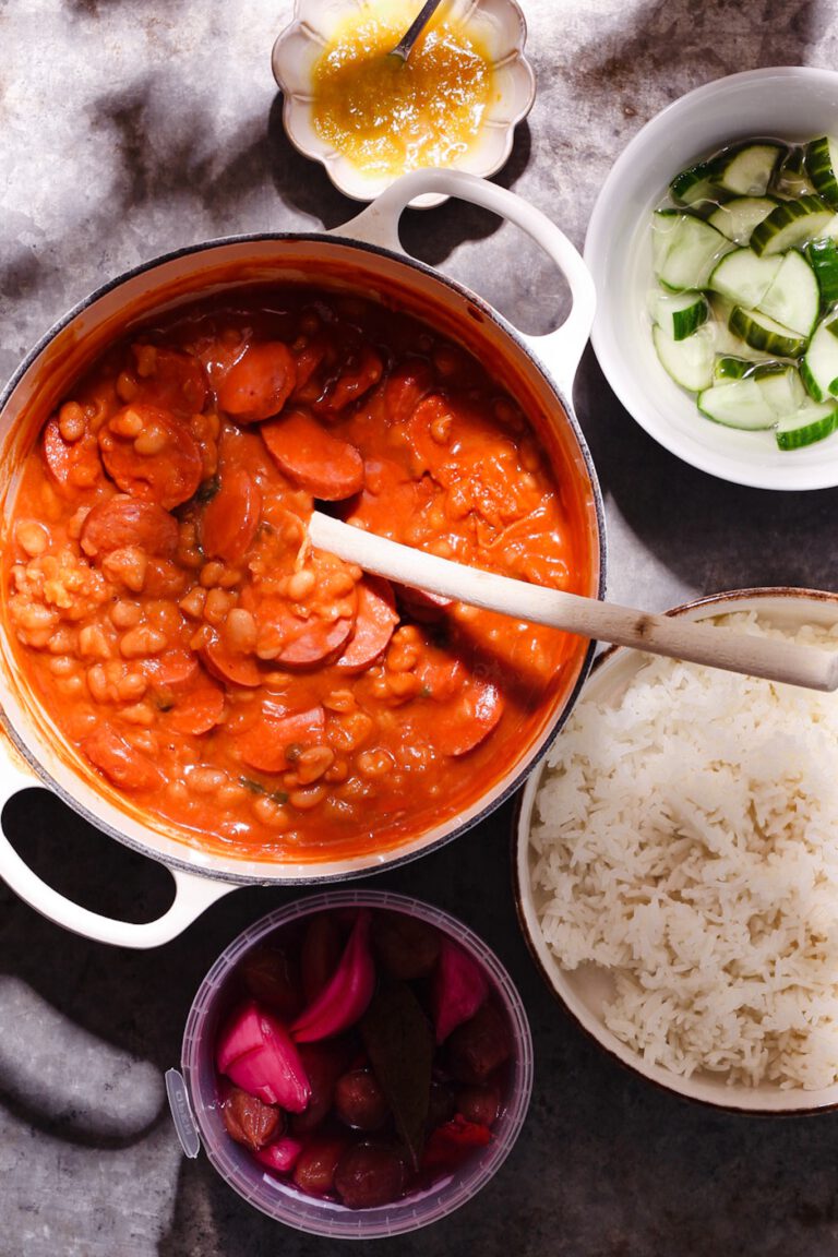 surinaamse witte bonen met rijst