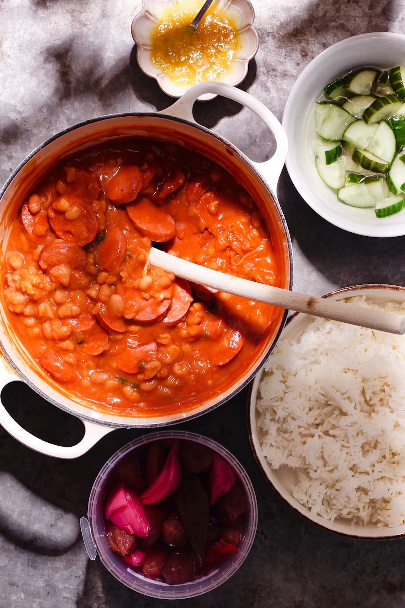 Witte bonen met rijst