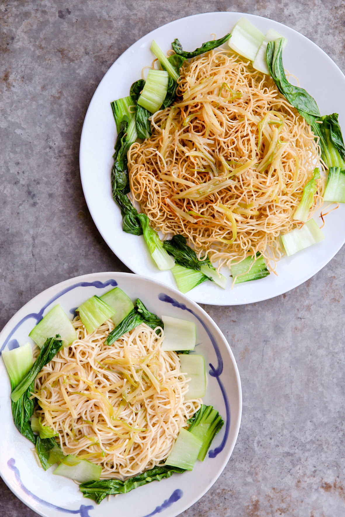 Crispy noedels met bosui en gember