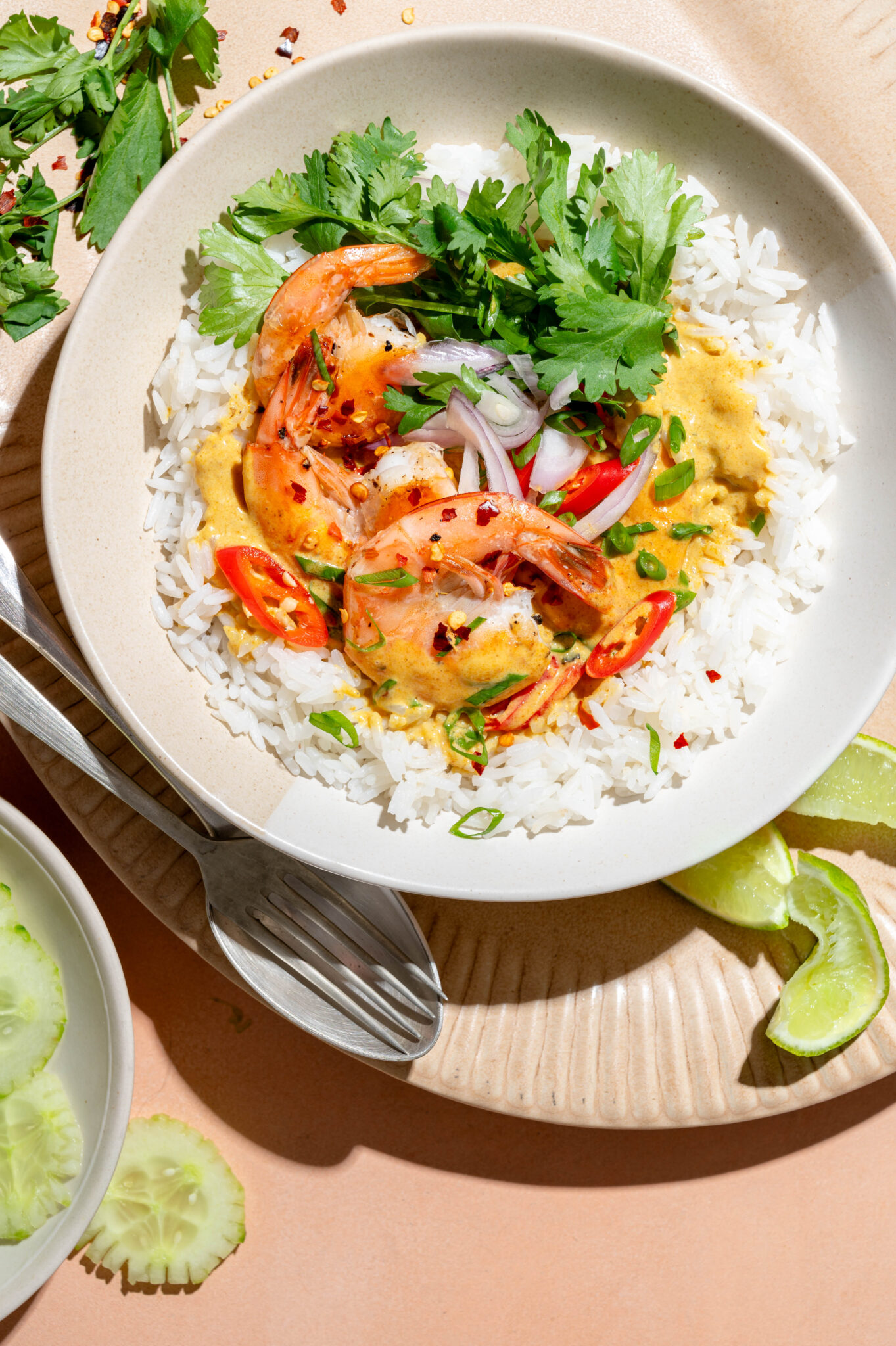 Thaise gele curry met garnalen